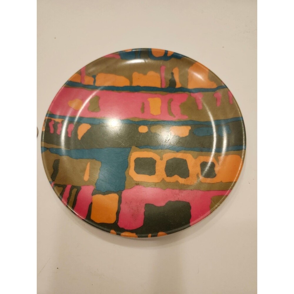 Texas-Ware D-4 Decorative Plate 9.5 in Colorful Abstract Pattern